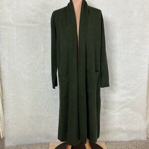 Maxsport Juniper Green Open Front Long Sleeve Duster Cardigan Sweater Coat NWT S
